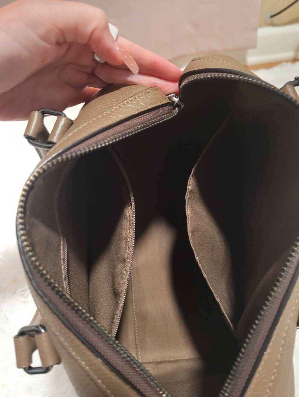 *Updated Pics* Coach Rowan Satchel Bag (Dark Stone) - Picture 9 of 10